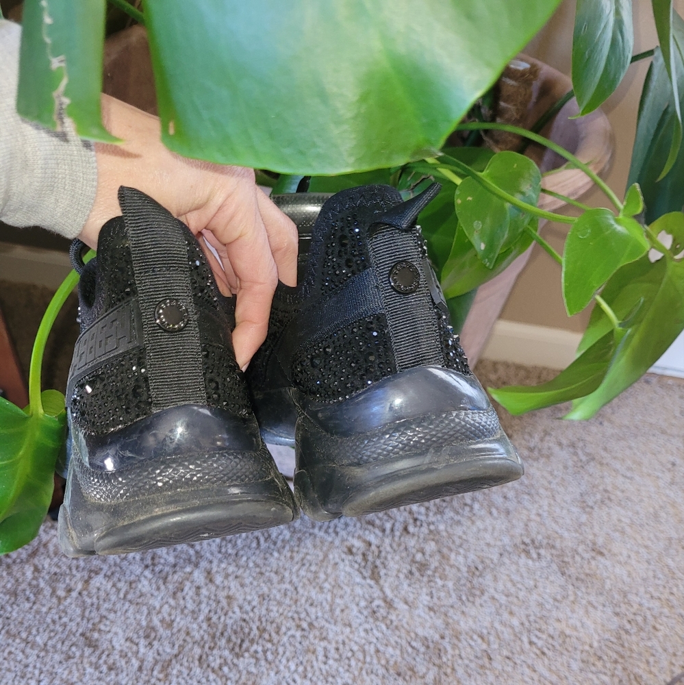 STEVE MADDEN MAXIMA BLACK RHINESTONES - Picture 3 of 8